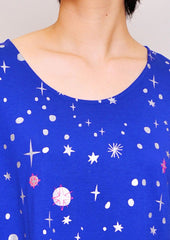 Swan Forest Short Sleeve One-Piece B (Blue)